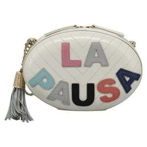 Chanel Leather V Stitch La Pausa Chain Shoulder Bag White